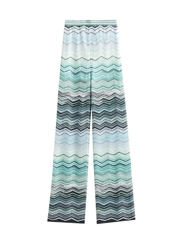 Missoni Women's Chevron Knit Trousers - Turquoise Tones