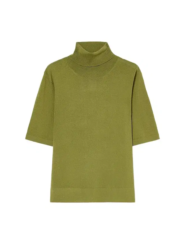Marina Rinaldi Women's Wool Polo Neck Sweater - Olive Green