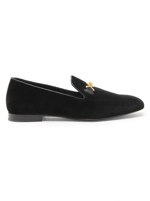 Versace Men's Medusa Velvet Slippers - Black Vibrated Gold
