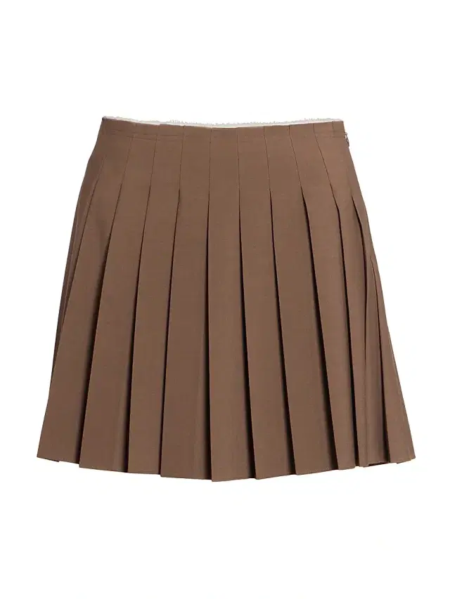 MM6 Maison Margiela Women's Pleated Wool-Blend Miniskirt - Brown
