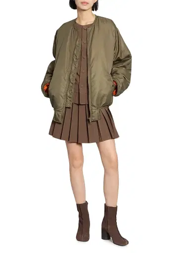 MM6 MAISON MARGIELA Women's Pleated Wool-Blend Tunic Top - Brown - Size 8 | Thumbnail 2 MM6 MAISON MARGIELA Women's Pleated Wool-Blend Tunic Top - Brown - Size 8 | Thumbnail 2