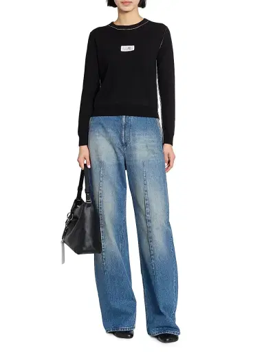 MM6 MAISON MARGIELA Women's Denim Barrel-Leg Pants - Blue - Size 10 | Thumbnail 2 MM6 MAISON MARGIELA Women's Denim Barrel-Leg Pants - Blue - Size 10 | Thumbnail 2