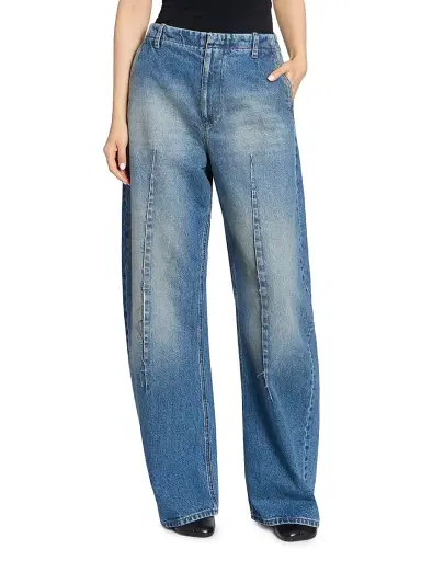 MM6 MAISON MARGIELA Women's Denim Barrel-Leg Pants - Blue - Size 10 | Thumbnail 3 MM6 MAISON MARGIELA Women's Denim Barrel-Leg Pants - Blue - Size 10 | Thumbnail 3