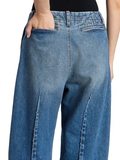 MM6 MAISON MARGIELA Women's Denim Barrel-Leg Pants - Blue - Size 10 | Thumbnail 6 MM6 MAISON MARGIELA Women's Denim Barrel-Leg Pants - Blue - Size 10 | Thumbnail 6