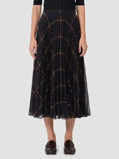 Max Mara Women's Plisse Pleated Georgette Blend Skirt - Blue Brown - Size 12 | Thumbnail 3 Max Mara Women's Plisse Pleated Georgette Blend Skirt - Blue Brown - Size 12 | Thumbnail 3