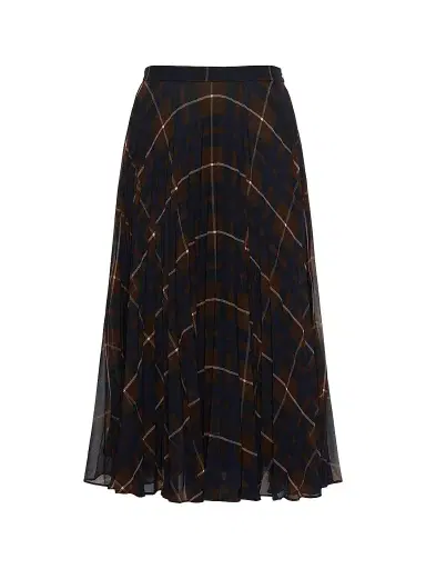 Max Mara Women's Plisse Pleated Georgette Blend Skirt - Blue Brown - Size 12 | Thumbnail 1 Max Mara Women's Plisse Pleated Georgette Blend Skirt - Blue Brown - Size 12 | Thumbnail 1