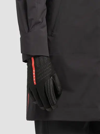 Prada Men's Gore-Tex, Leather and Knit Ski Gloves - Black - Size 10 | Thumbnail 2