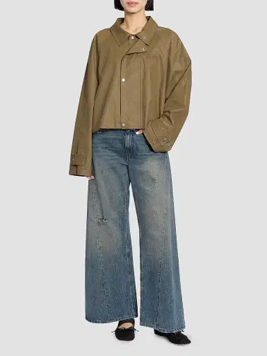 MM6 MAISON MARGIELA Women's Exposed-Seam Distressed Wide-Leg Jeans - Dark Blue - Size 28 | Thumbnail 2 MM6 MAISON MARGIELA Women's Exposed-Seam Distressed Wide-Leg Jeans - Dark Blue - Size 28 | Thumbnail 2