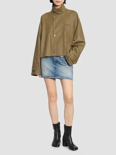 MM6 MAISON MARGIELA Women's Layered-Waist Denim Mini Skirt | Thumbnail 2