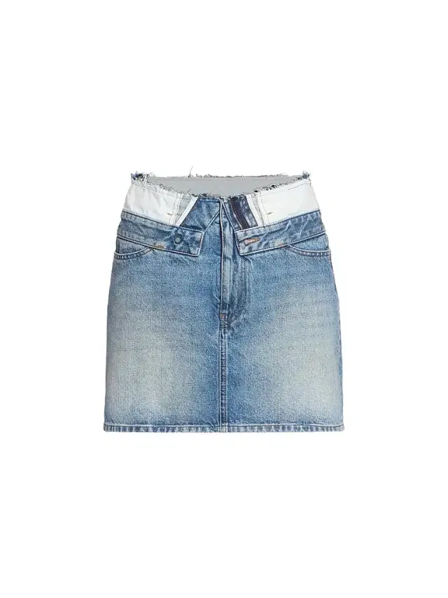 MM6 Maison Margiela Women's Layered-Waist Denim Mini Skirt - Blue