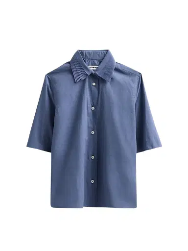 Jil Sander Women's Pleated Collar Cotton Shirt - Sugar Paper | Thumbnail 1 Jil Sander Women's Pleated Collar Cotton Shirt - Sugar Paper | Thumbnail 1