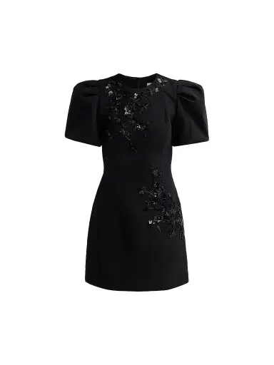 Rebecca Vallance Women's Livia Puff-Sleeve Mini Dress - Black - Size 14 | Thumbnail 1 Rebecca Vallance Women's Livia Puff-Sleeve Mini Dress - Black - Size 14 | Thumbnail 1