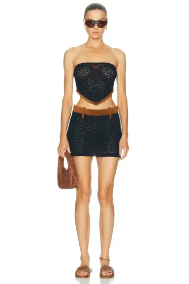 Miu Miu Cotton Crochet Pelle Top | Thumbnail 4 Miu Miu Cotton Crochet Pelle Top | Thumbnail 4