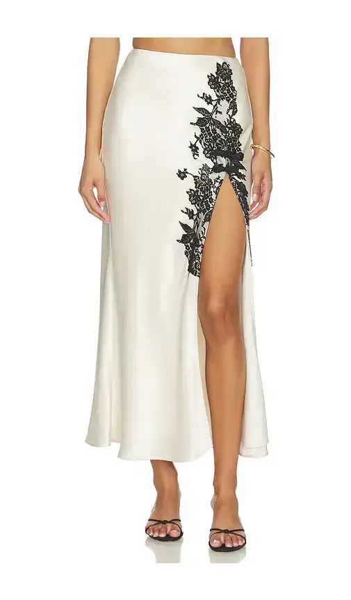 SAU LEE Elva Satin Skirt