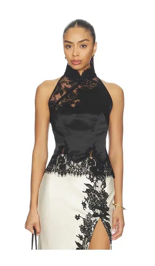 SAU LEE Elva Satin Top