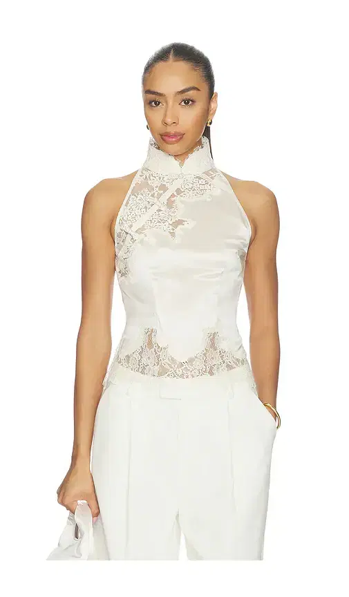 SAU LEE Elva Satin Top