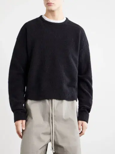 Rick Owens Alpaca Wool-Blend Crewneck Sweater - Men | Thumbnail 3 Rick Owens Alpaca Wool-Blend Crewneck Sweater - Men | Thumbnail 3