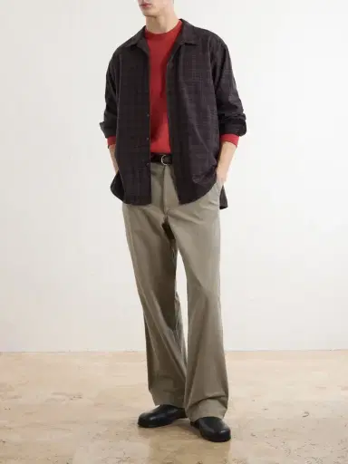 A.PRESSE Camp-Collar Checked Silk Shirt - Men | Thumbnail 2