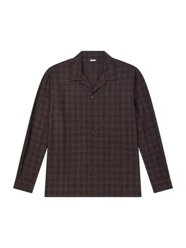 A.PRESSE Camp-Collar Checked Silk Shirt - Men | Thumbnail 1