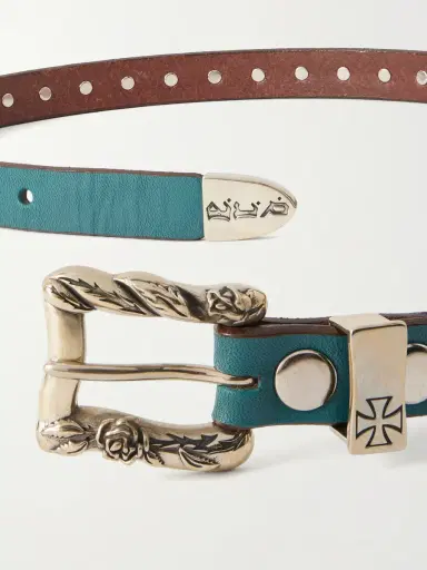 Enfants Riches Déprimés 2cm Skinny O-Ring Studded Leather Belt - Men | Thumbnail 3