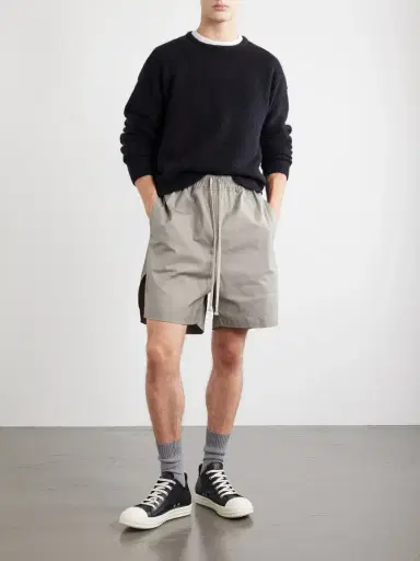 Rick Owens Boxer Straight-Leg Cotton-Blend Canvas Drawstring Shorts - Men | Thumbnail 2 Rick Owens Boxer Straight-Leg Cotton-Blend Canvas Drawstring Shorts - Men | Thumbnail 2