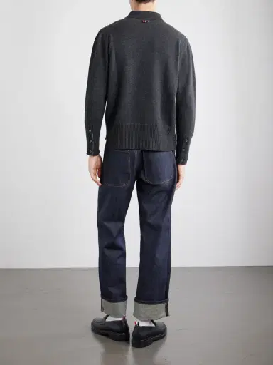 Thom Browne Knitted Merino Wool Polo Sweater - Men | Thumbnail 4 Thom Browne Knitted Merino Wool Polo Sweater - Men | Thumbnail 4
