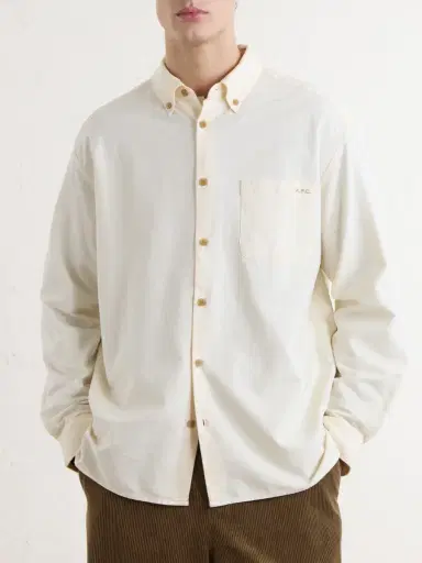 A.P.C. Mateo Logo-Embroidered Cotton Shirt - Men | Thumbnail 3