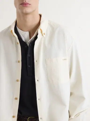 A.P.C. Mateo Logo-Embroidered Cotton Shirt - Men | Thumbnail 5