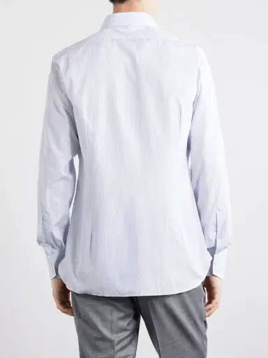Tom Ford Classic-Collar Striped Cotton-Poplin Shirt - Men | Thumbnail 4