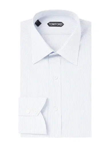 Tom Ford Classic-Collar Striped Cotton-Poplin Shirt - Men | Thumbnail 1