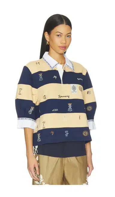 Sea Juliet Embroided Short Sleeve Rugby Top | Thumbnail 2 Sea Juliet Embroided Short Sleeve Rugby Top | Thumbnail 2