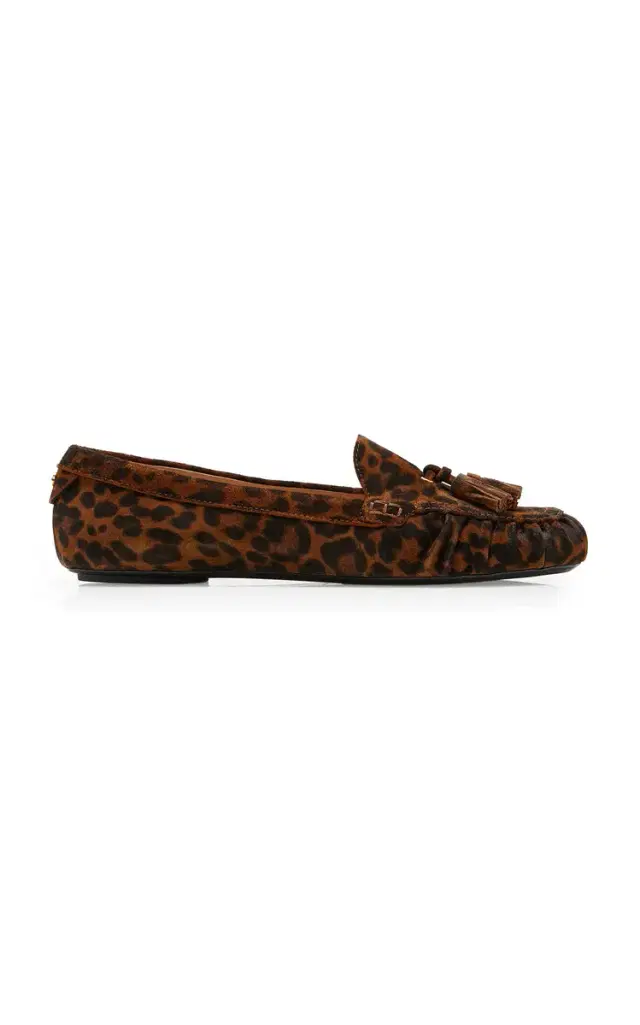 Gianvito Rossi Théa Leopard Suede Loafers