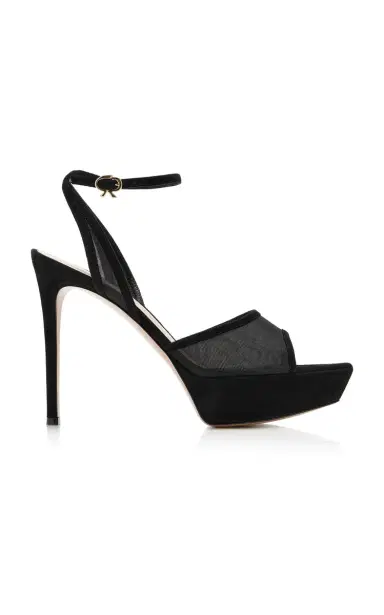Gianvito Rossi Mesh and Suede Platform Pumps | Thumbnail 1 Gianvito Rossi Mesh and Suede Platform Pumps | Thumbnail 1