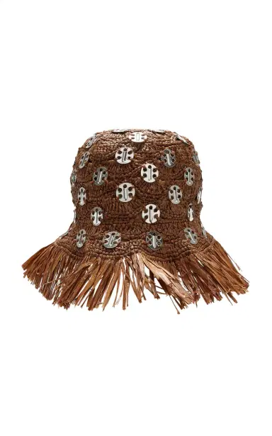 Rabanne Chainmail-Embellished Raffia Hat | Thumbnail 1