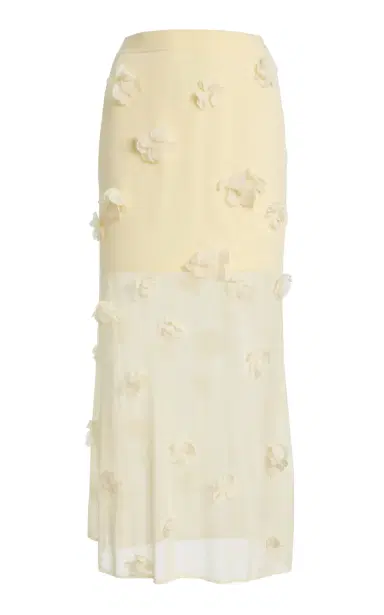 Simkhai Cora Floral Applique Mesh Midi Skirt | Thumbnail 1 Simkhai Cora Floral Applique Mesh Midi Skirt | Thumbnail 1