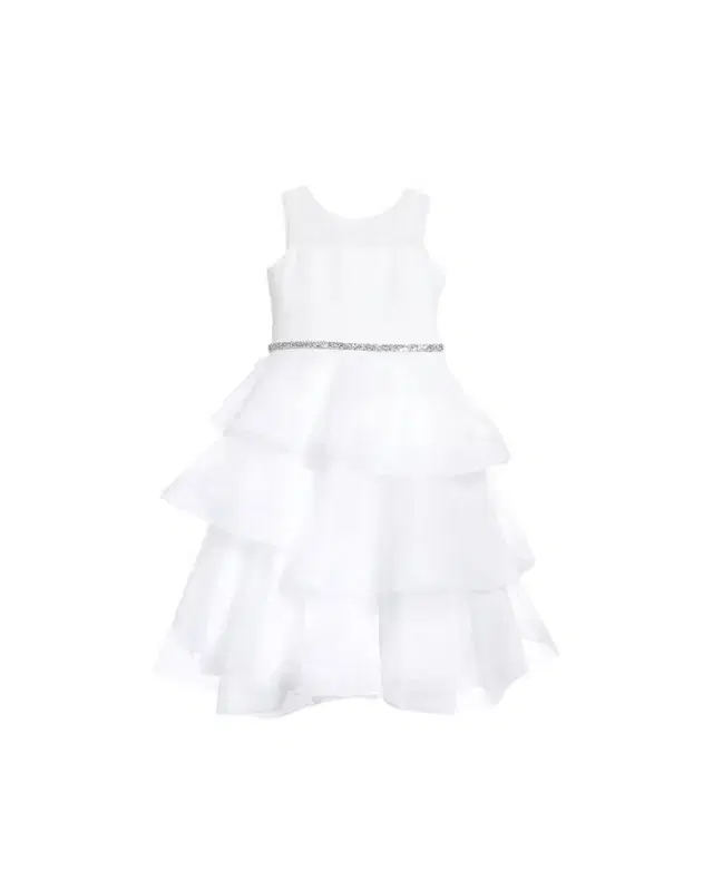 White Label by Zoe Girl's Ella Organza Tiered Dress, Size -16