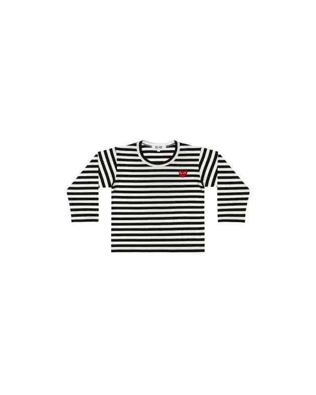 Kid's Signature Heart Striped Long-Sleeve T-Shirt, Size 2 Kid's Signature Heart Striped Long-Sleeve T-Shirt, Size 2