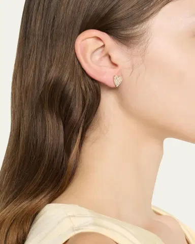 Sydney Evan 14k Yellow Gold Diamond Heart Stud Earrings | Thumbnail 2