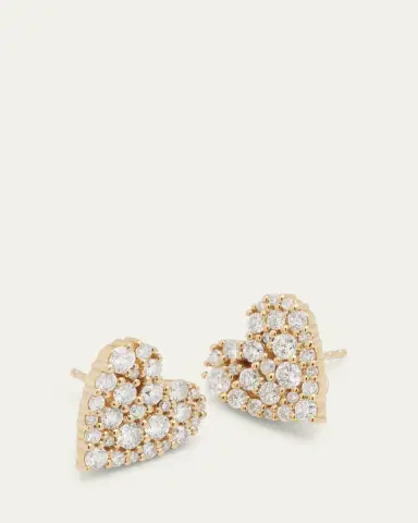 Sydney Evan 14k Yellow Gold Diamond Heart Stud Earrings | Thumbnail 3