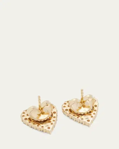Sydney Evan 14k Yellow Gold Diamond Heart Stud Earrings | Thumbnail 4