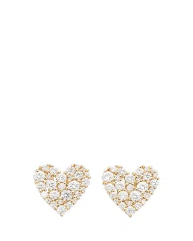 Sydney Evan 14k Yellow Gold Diamond Heart Stud Earrings | Thumbnail 1