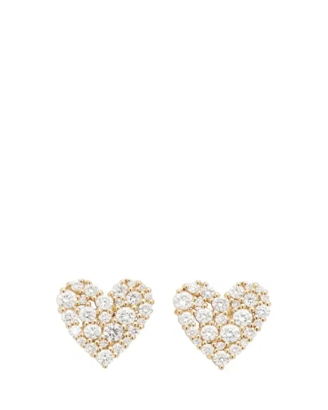 Sydney Evan 14k Yellow Gold Diamond Heart Stud Earrings
