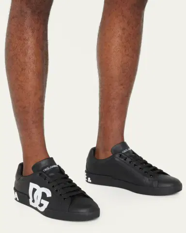 Dolce & Gabbana Men's Portofino Leather Low-Top Sneakers | Thumbnail 2 Dolce & Gabbana Men's Portofino Leather Low-Top Sneakers | Thumbnail 2