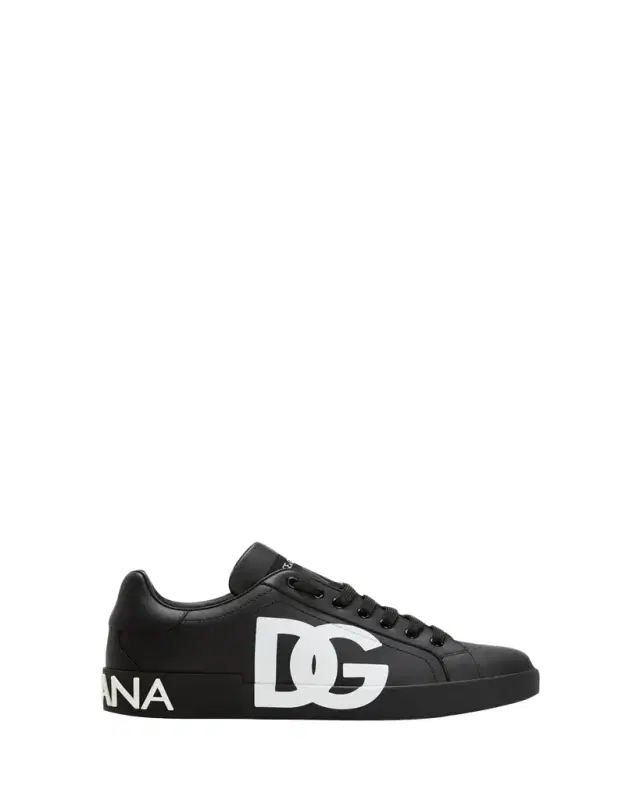 Dolce & Gabbana Men's Portofino Leather Low-Top Sneakers