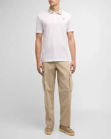 Versace Men's Greca-Collar Polo Shirt | Thumbnail 2 Versace Men's Greca-Collar Polo Shirt | Thumbnail 2