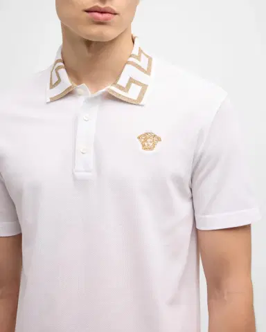Versace Men's Greca-Collar Polo Shirt | Thumbnail 7 Versace Men's Greca-Collar Polo Shirt | Thumbnail 7