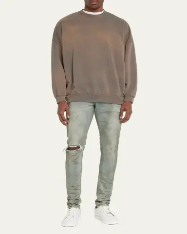 PURPLE Men's P001 Light Dirty Wax Skinny Jeans | Thumbnail 2