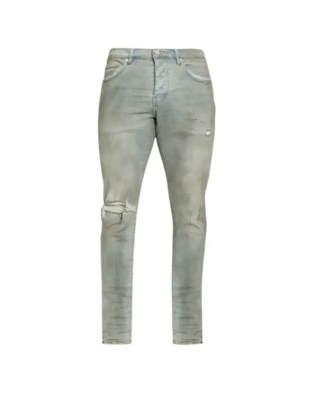 PURPLE Men's P001 Light Dirty Wax Skinny Jeans