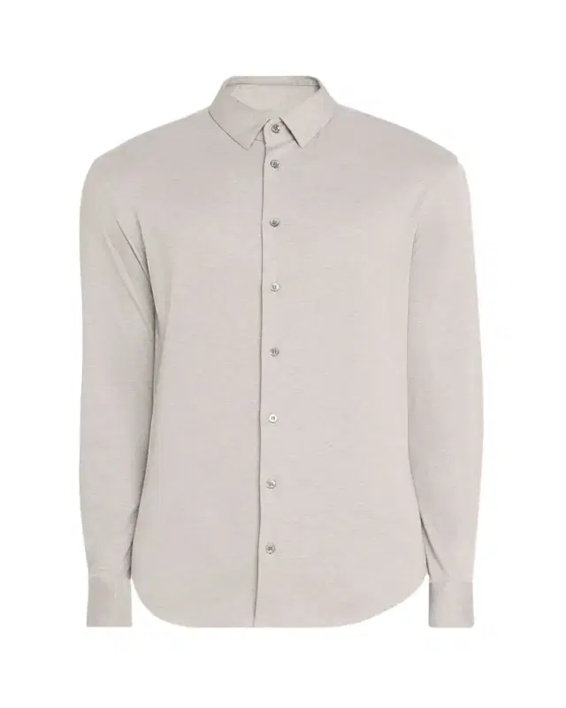 Giorgio Armani Men's Solid Cotton Stretch Sport Shirt