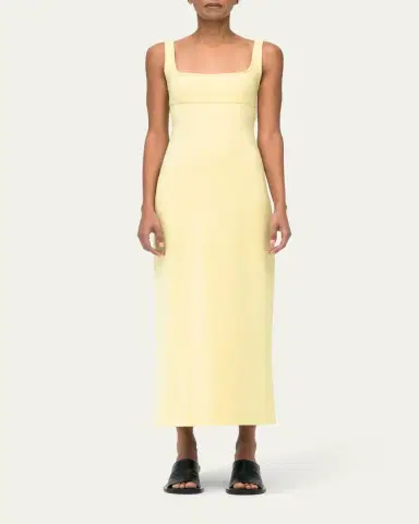 Another Tomorrow Tie-Back Long Sleeveless Sheath Dress | Thumbnail 2 Another Tomorrow Tie-Back Long Sleeveless Sheath Dress | Thumbnail 2